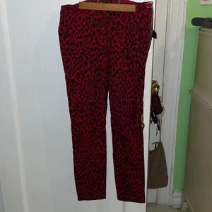 Zara.  Red leopard patterned pants